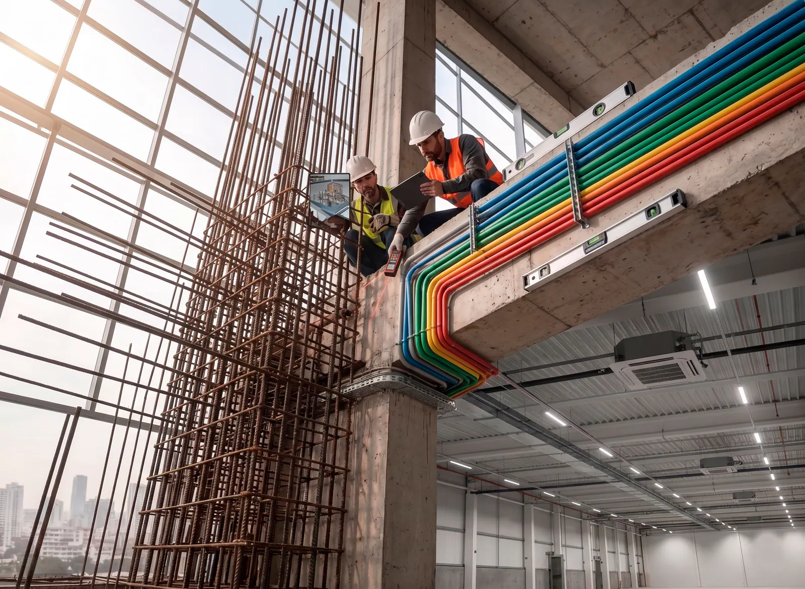 Detalle de estructura en construcción
